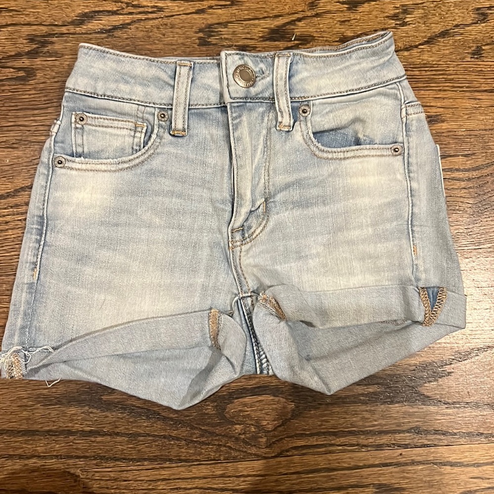 American Eagle light blue jean shorts